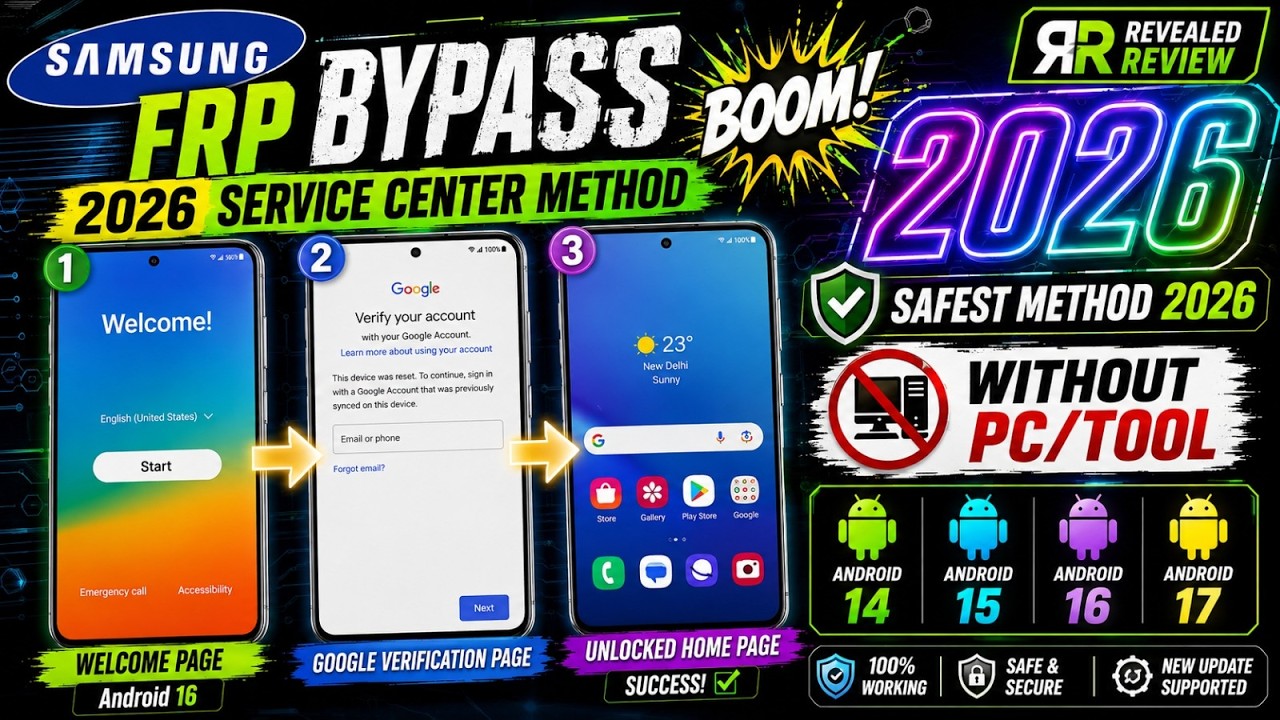 🔥 Samsung FRP Bypass 2026 | Android 14/15/16/17 | No PC | Latest Working Method | Easy Unlock 🔓!