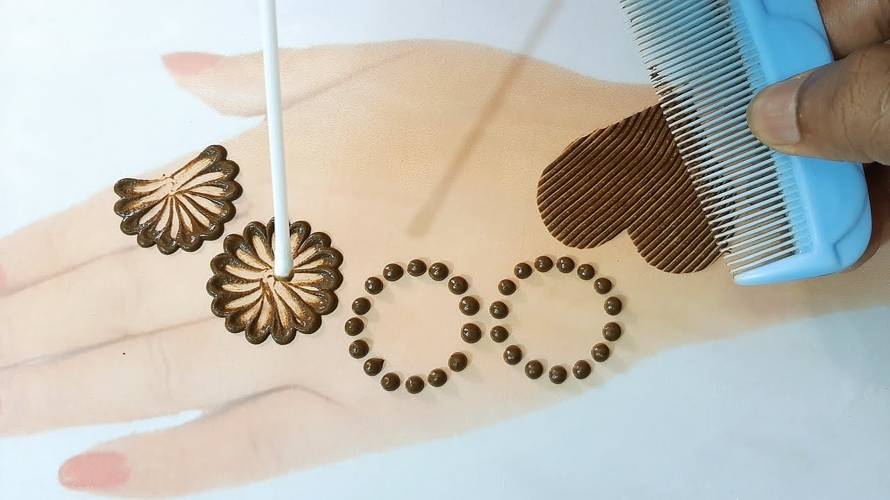 कंघी से लगाएं आने वाले शादी तीज त्योहारों पे मेहँदी -Simple Mehndi Comb Trick -Latest Arabic Mehndi