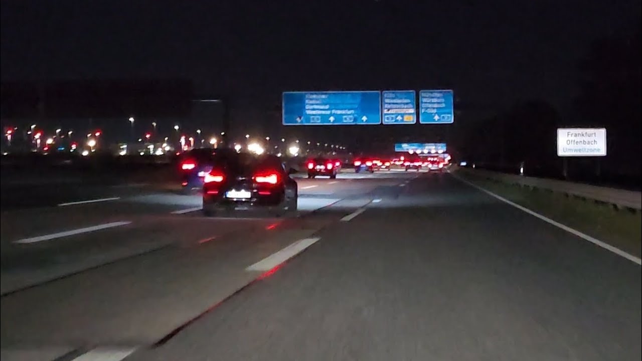 Driving in Germany _ A Rushhour Night drive on Highway/autobahn A5 PLEASE LIKE&SUBSCRIBE 