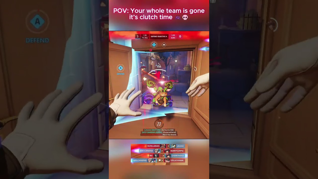 Outnumbered but never outplayed 😤 1v4 clutch #overwatch  #gamingshorts #gaming