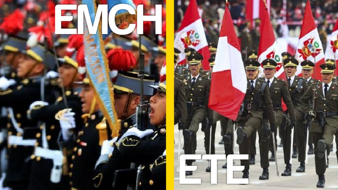 Escuela Militar de Chorrillos y Escuela Técnica desfile militar Perú 2023