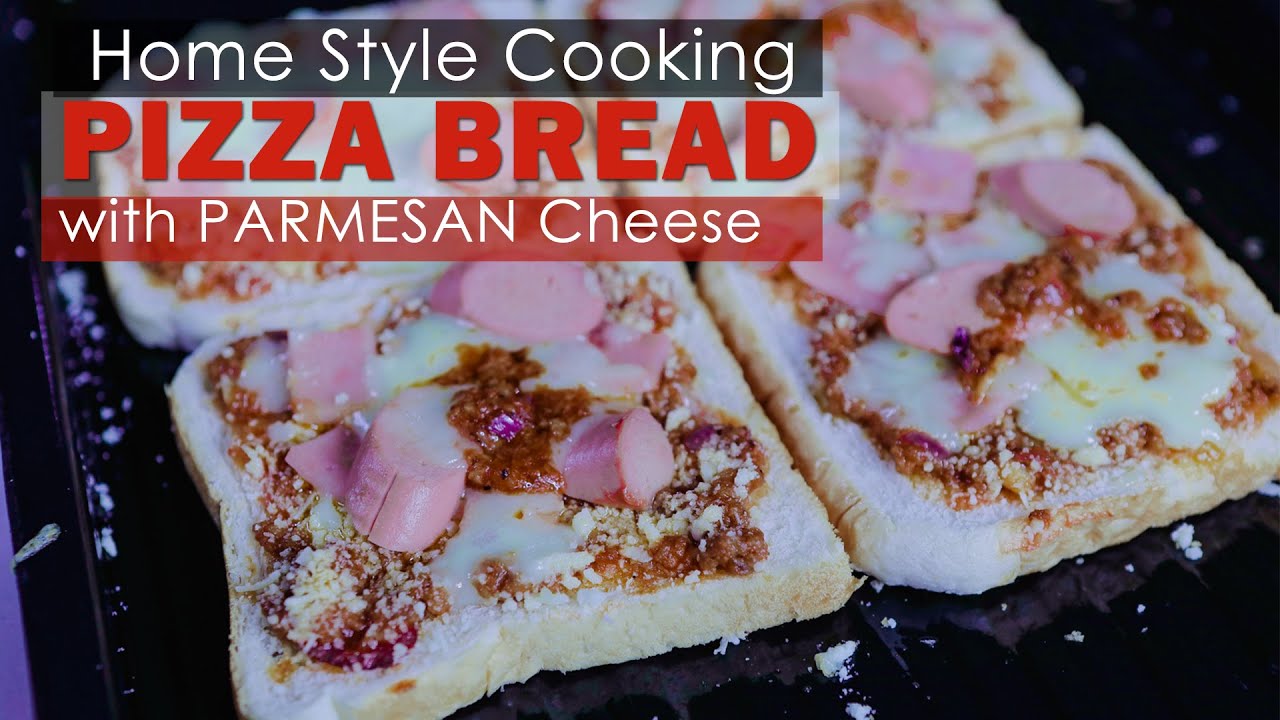 PIZZA BREAD with Parmesan & Mozarella Cheese:  Easy Pizza Toast Recipe  ( Home Style Cooking )