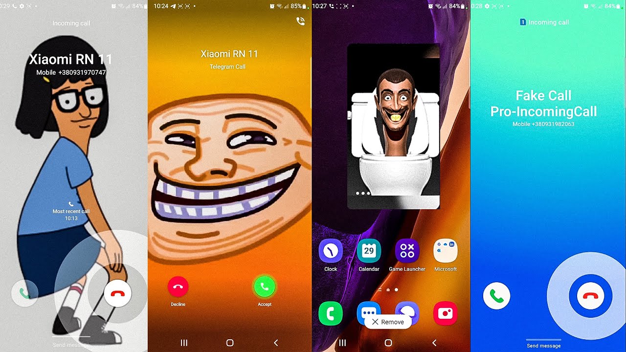 WhatsApp + Telegram + Viber + TamTam + Signal + Fake Call + Incoming Call Samsung Note 20 Ultra Scre