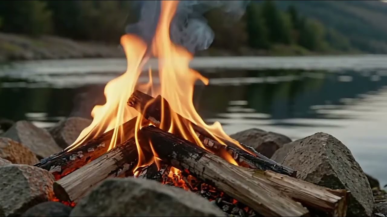8 Hours  | No ADS - 4K Crackering Fireplace | Crackering Sounds | Warm and Cozy Atmosphere, Campsite