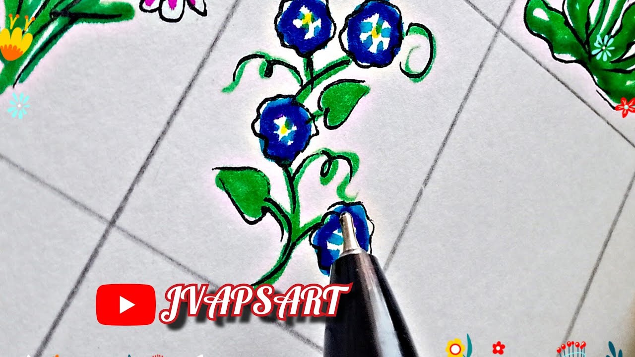 Cute 🤩 flower 🪻 mini drawing 🎨🖌️#minipainting #minidrawing #JVAPSART#trending #art #viralvideo