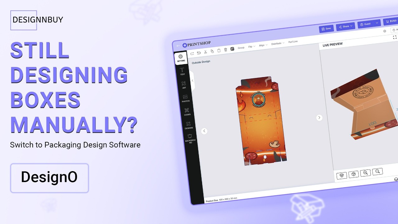 Design Inside & Outside Pizza Boxes with Packaging Design Software | Web to Pack | DesignO