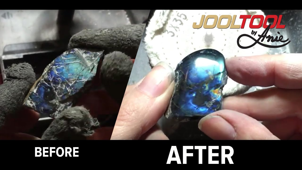 Cabbing Labradorite (Spectrolite) to a high polish!