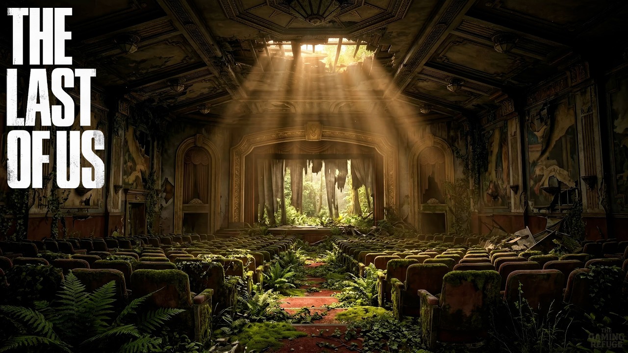4K The Last of Us Ambience | Abandoned Cinema & Sunbeams | Nature Reclaimed