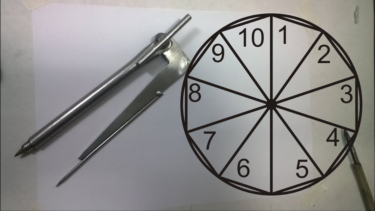 Traçado flange de 10 furos -Decágono polygons
