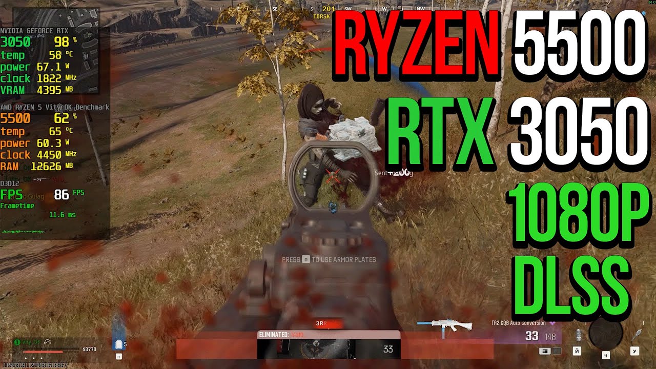 RYZEN 5 5500 OC + RTX 3050 CoD WARZONE FPS TEST 16GB RAM