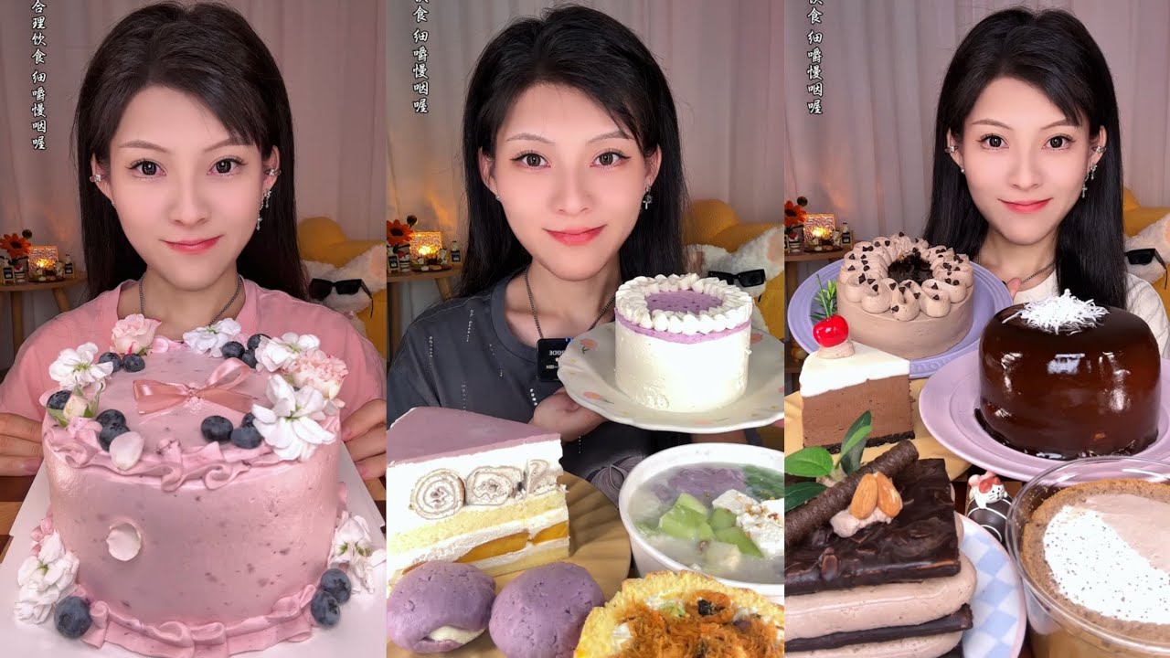 Chocolate Crepe&Chocolate PearlsCAKE 🎂🍰 & DessertASMR/EatingShow Challenge#cream #cake #asmr#mochi