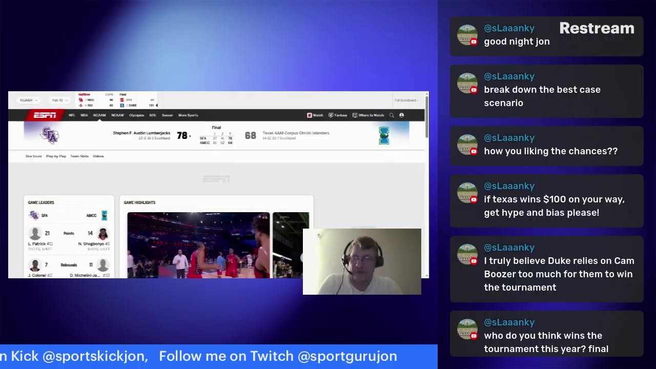 SFA vs. Texas A&M-Corpus Christi NCAA Mens' Basketball play by play, reactions and live chat