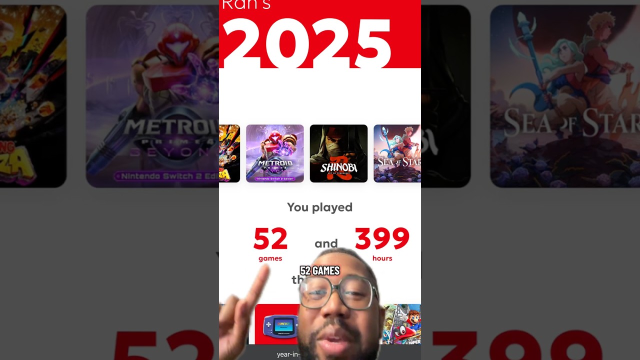 My Nintendo Switch 2025 Year in Review Exposed Me 😟