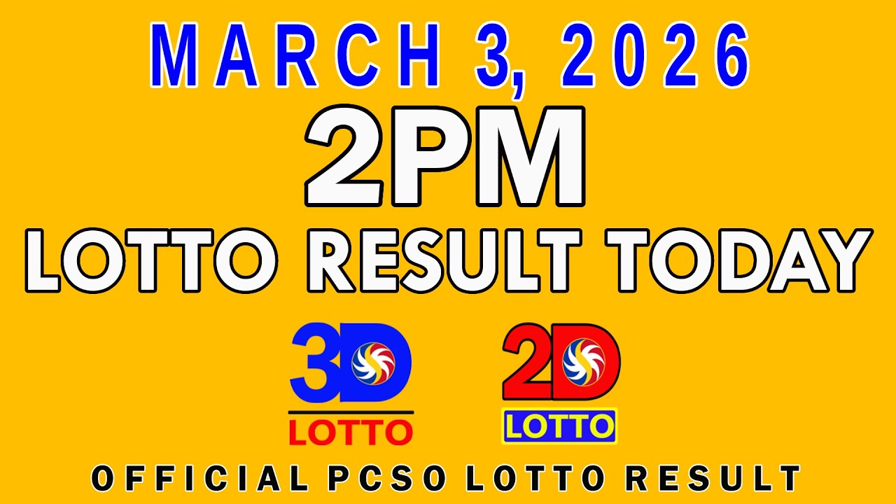 2pm Lotto Result Today Swertres Ez2 PCSO March 3 2026