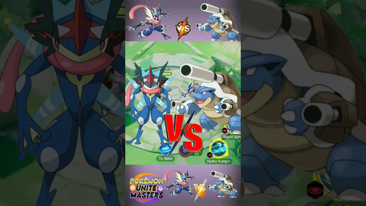 Blastoise💥  vs  Greninja 💦 Ultimate Pokemon Unite Move Fight - Pokemon Unite 🔥