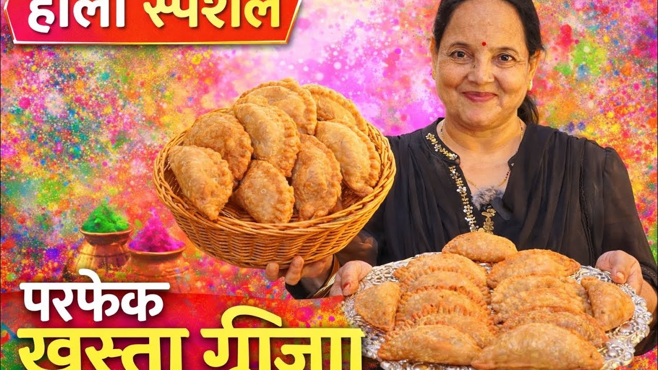 होली स्पेशल परफेक्ट खस्ता गुजिया रेसिपी | बाजार जैसी करारी गुजिया घर पर | Asha Food Diary