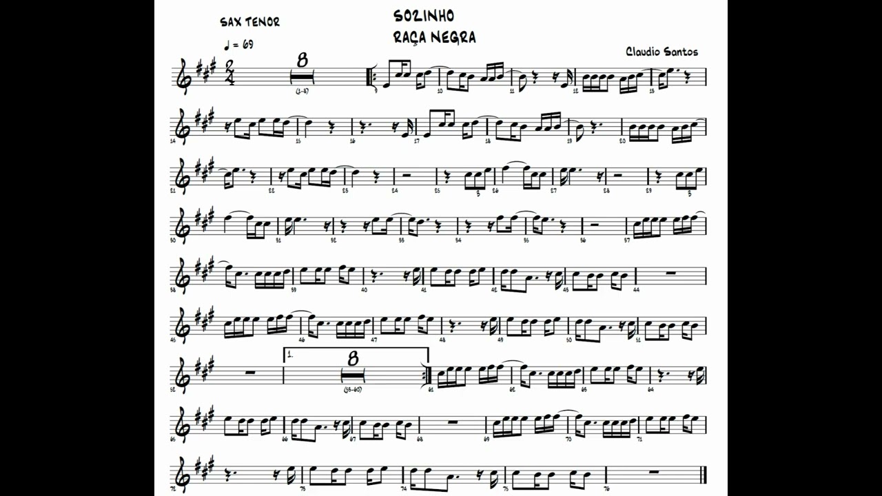 SOZINHO- RACA NEGRA PARTITURA SAX TENOR