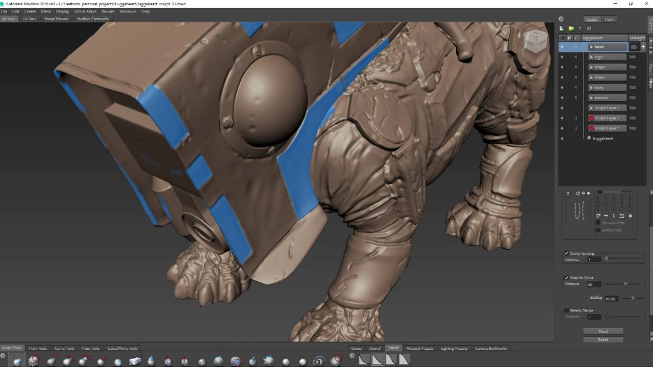 The Luggabeast Mudbox Sculpt-Time lapse