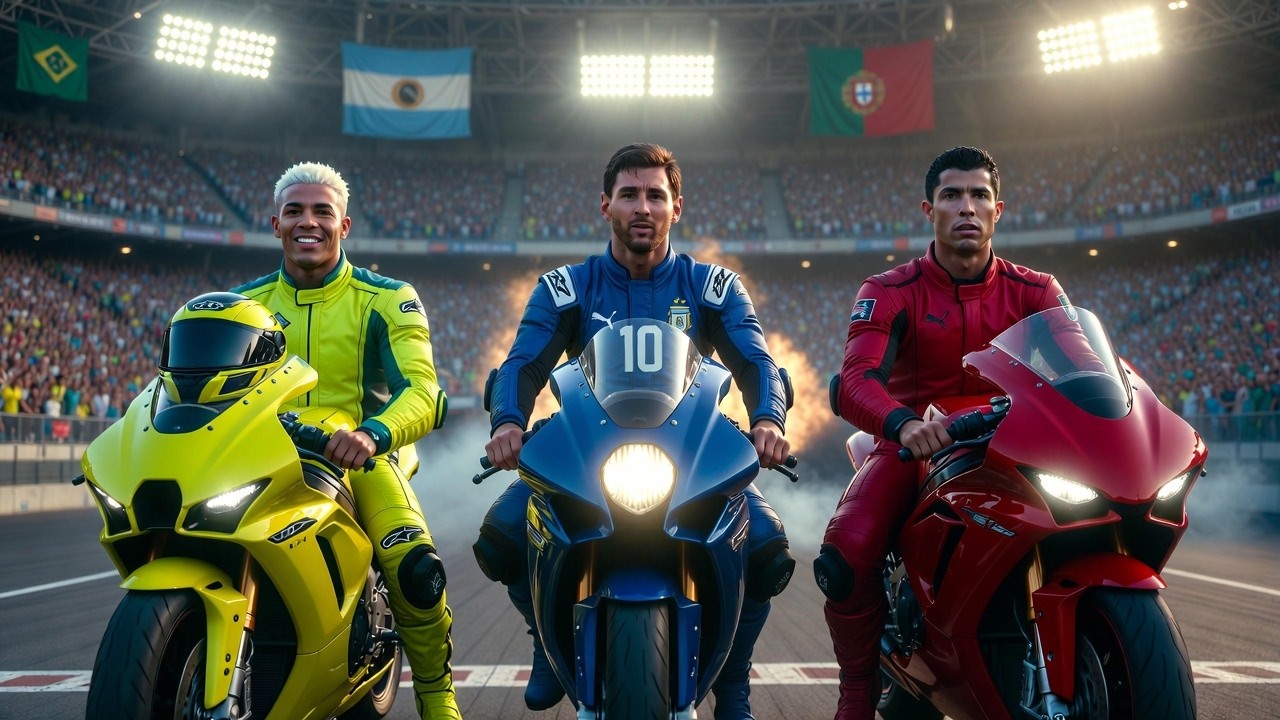 Neymar vs Messi vs Ronaldo – The FASTEST Bike Race Ever… Only ONE Becomes King 👑