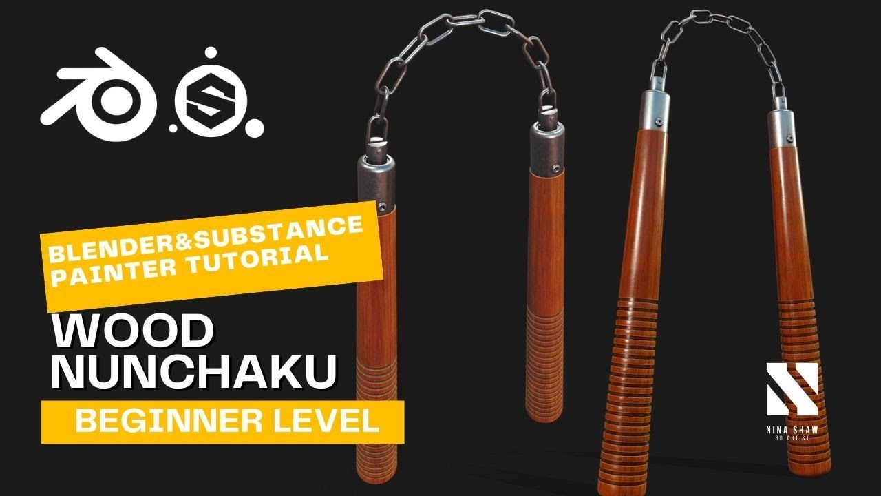 Game Asset Nunchaku | Blender/SubstancePainter
