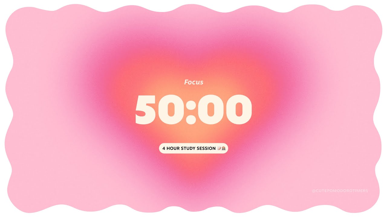 Study with me 🎧 Focus Pomodoro Timer 4x50 | 4 hour Study Session | 50 minute with 10 minute break