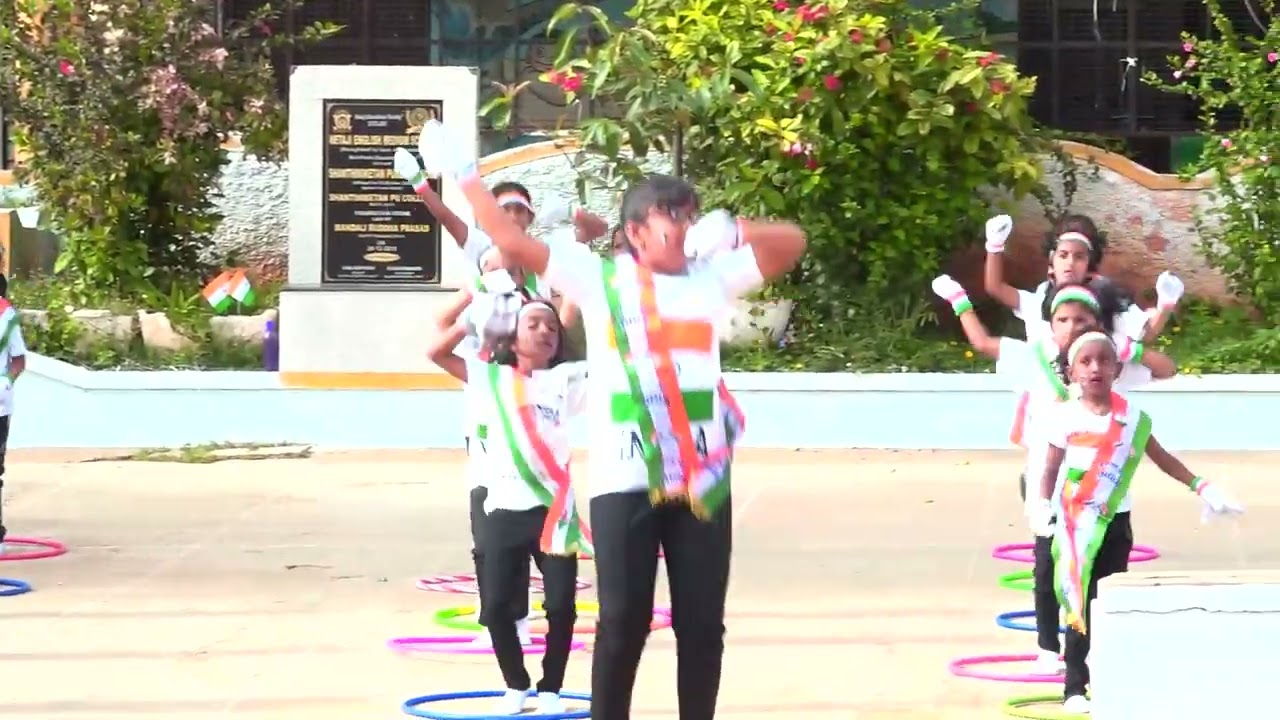 Jai Ho - Hula Hops Dance SNP School and Netaji School Hospet 75th Independence Day Celebrations