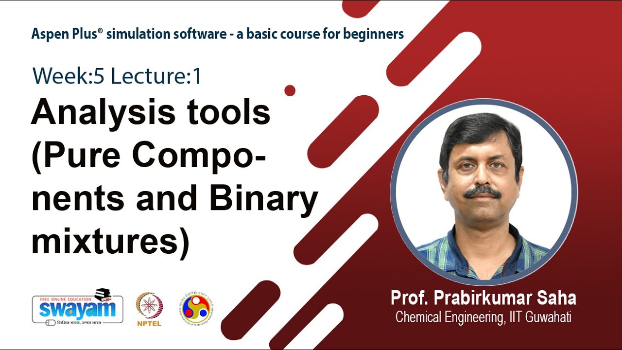 Lec 14: Analysis tools (Pure Components and Binary mixtures)