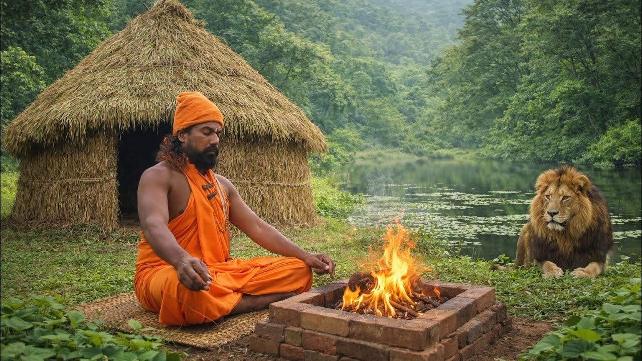 चित्रकूट#जंगल   सिद्ध बाबा के स्थान में कर रहे संत तपस्या #भजन साधना अद्भुत सत्संग #जंगल हवन यज्ञ#के