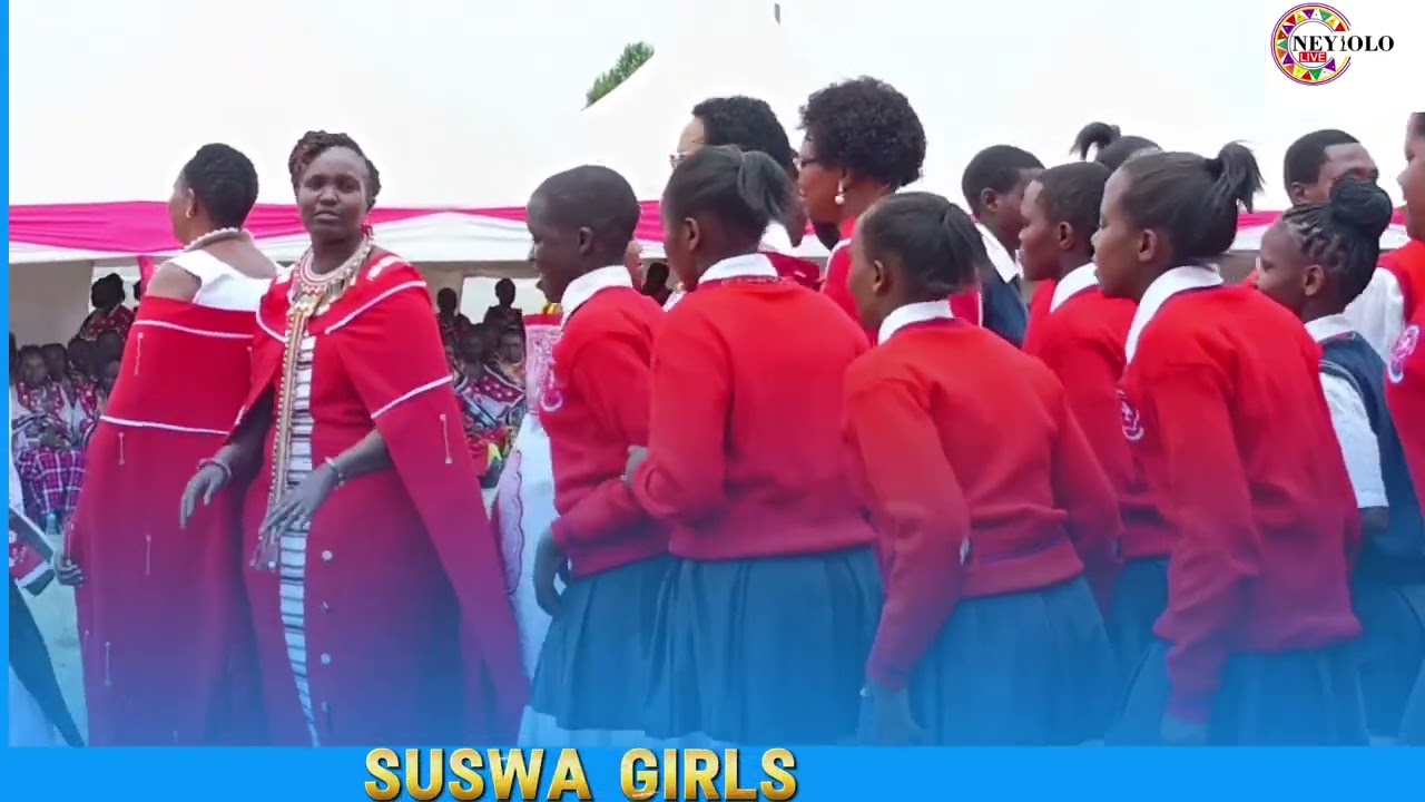 SUSWA GIRLS SINGING WITH 10 WOMEN REPRESENTATIVES IN NAROK