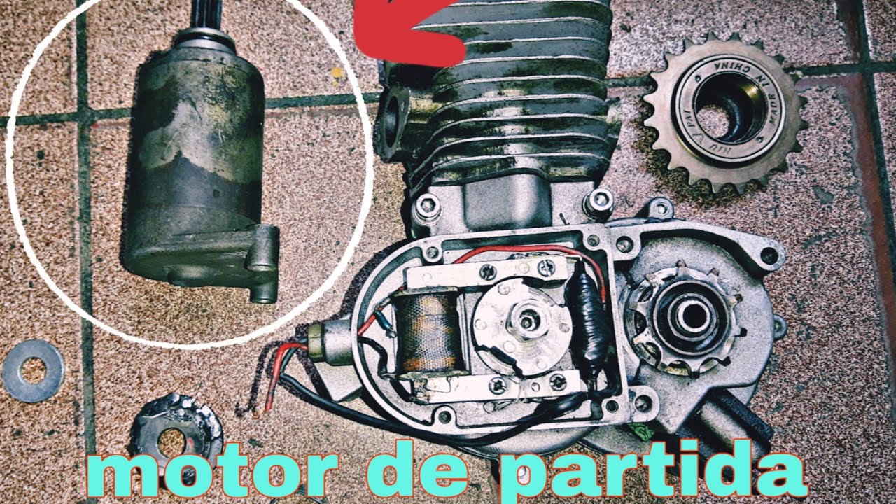 como adaptar motor de partida na bike motorizada (fixando a catraca)