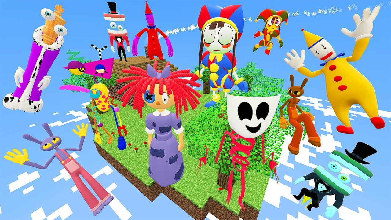 🌤 ALL THE AMAZING DIGITAL CIRCUS POMNI JAX ZOOBLE CAINE SPARTAN KICKING | SKY MINECRAFT in GMod!