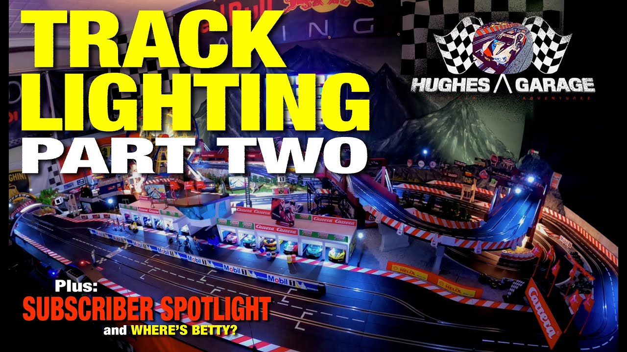 Slot Car Track Lighting Part 2 - Hughes Garage SCA Ep19 #slotcarscenery #slotcars #carreradigital