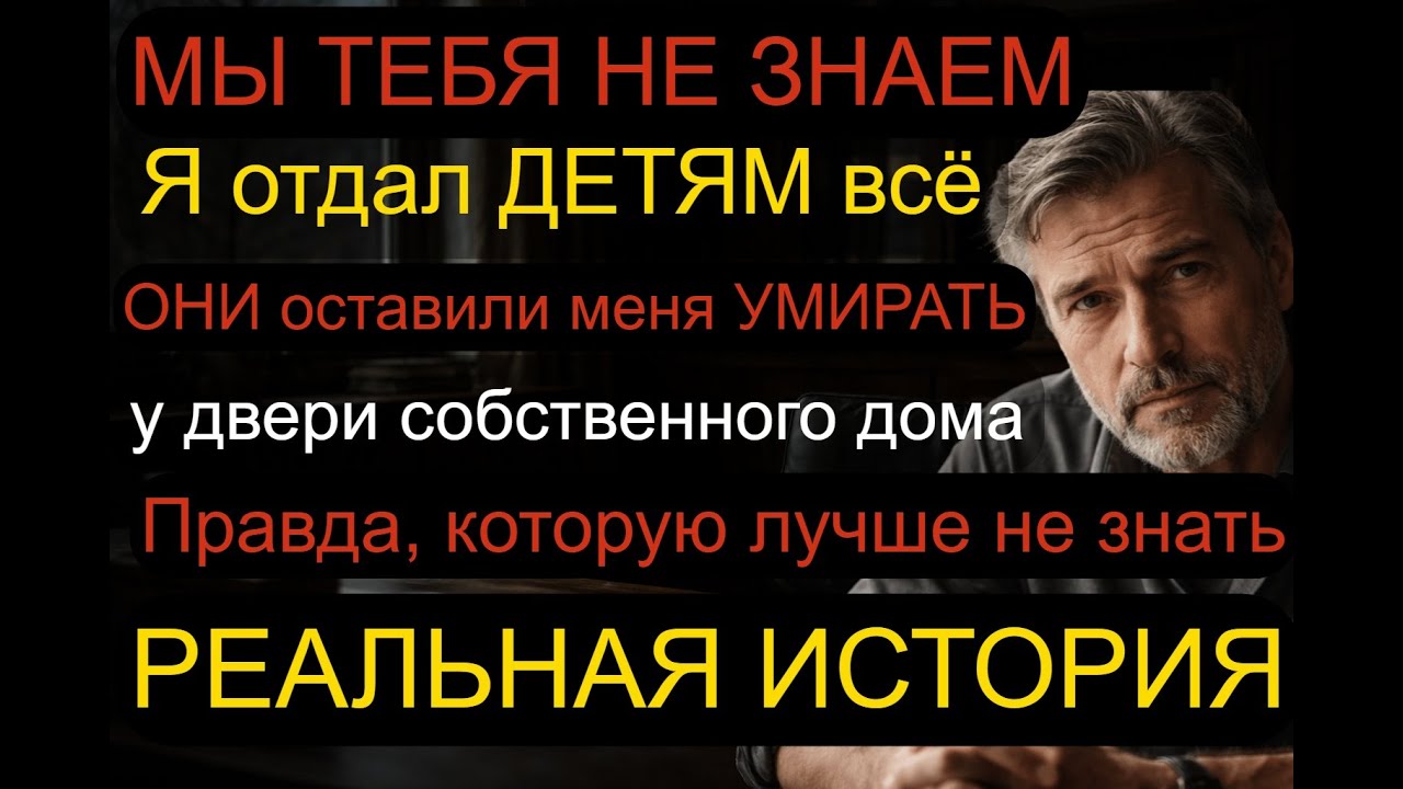ПАПА, УХОДИ, ТЫ НАС ПОЗОРИШЬ! Я отдал детям всё, а они вышвырнули меня на помойку как мусор.....