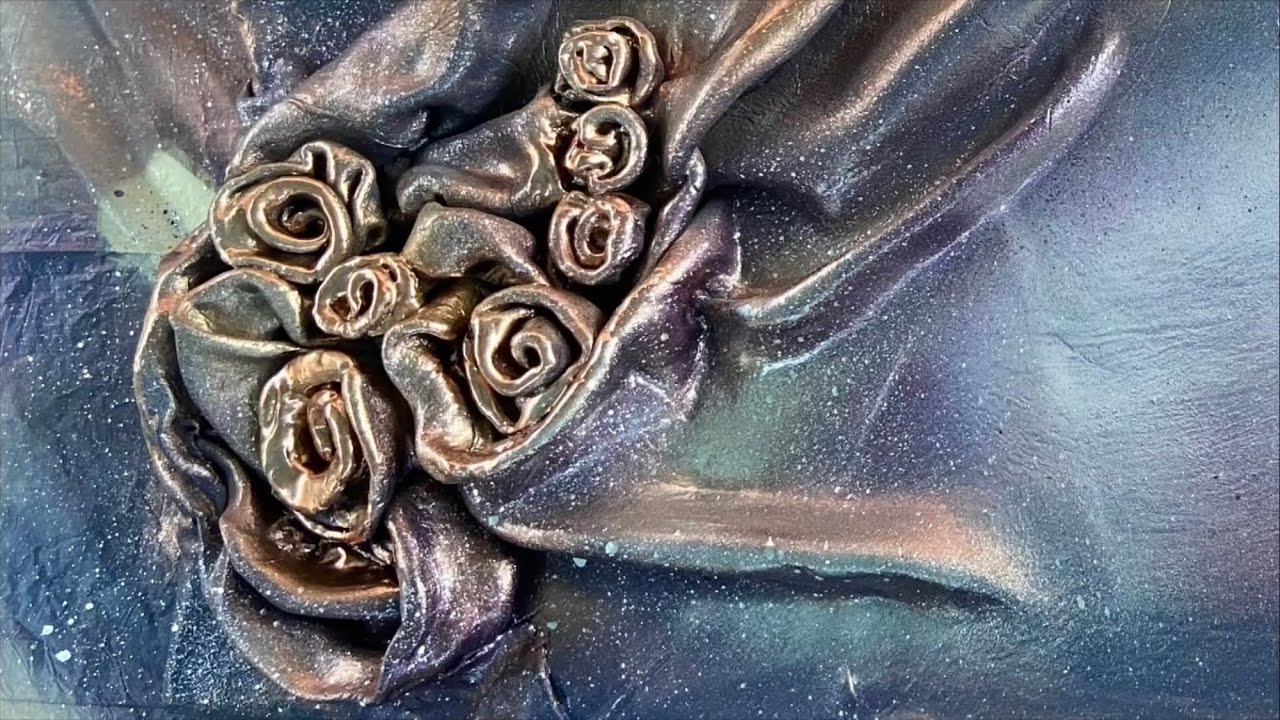 Romantiche rose con pasta modellante ( Das) e vernice acrilica in 3D