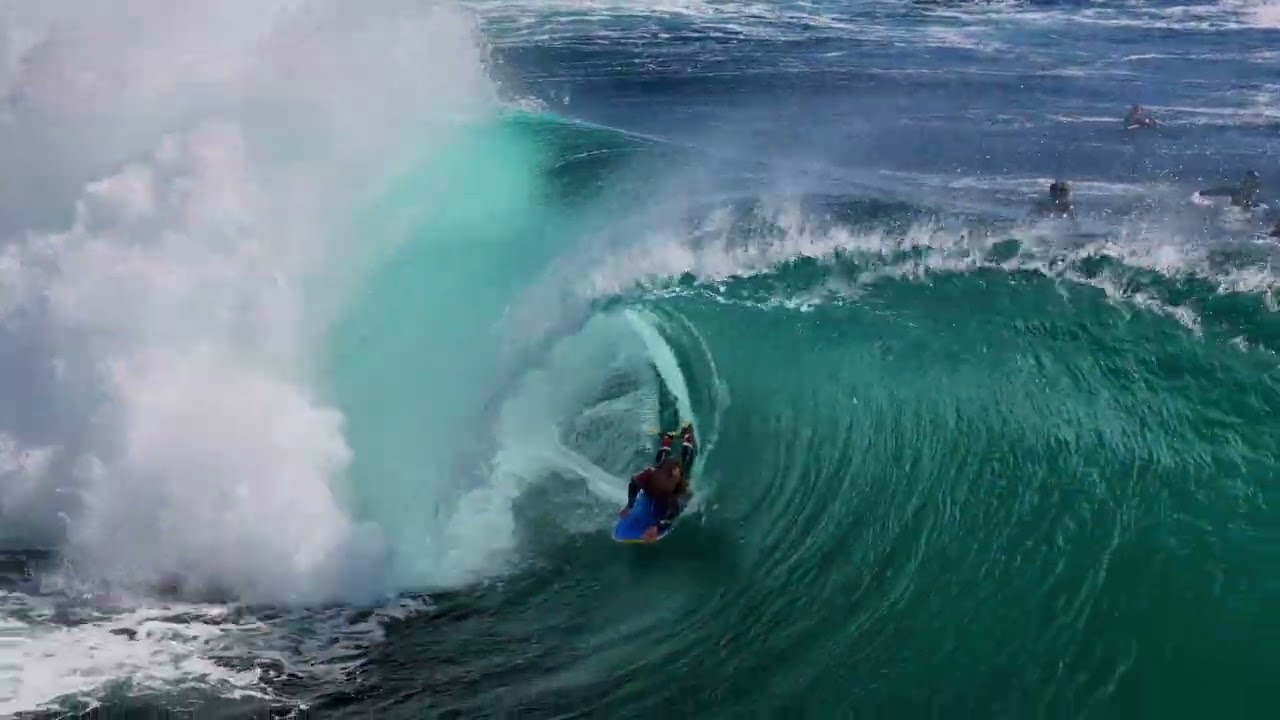 Bodyboarding Spitting Off The Edge Of The Peak Australia
