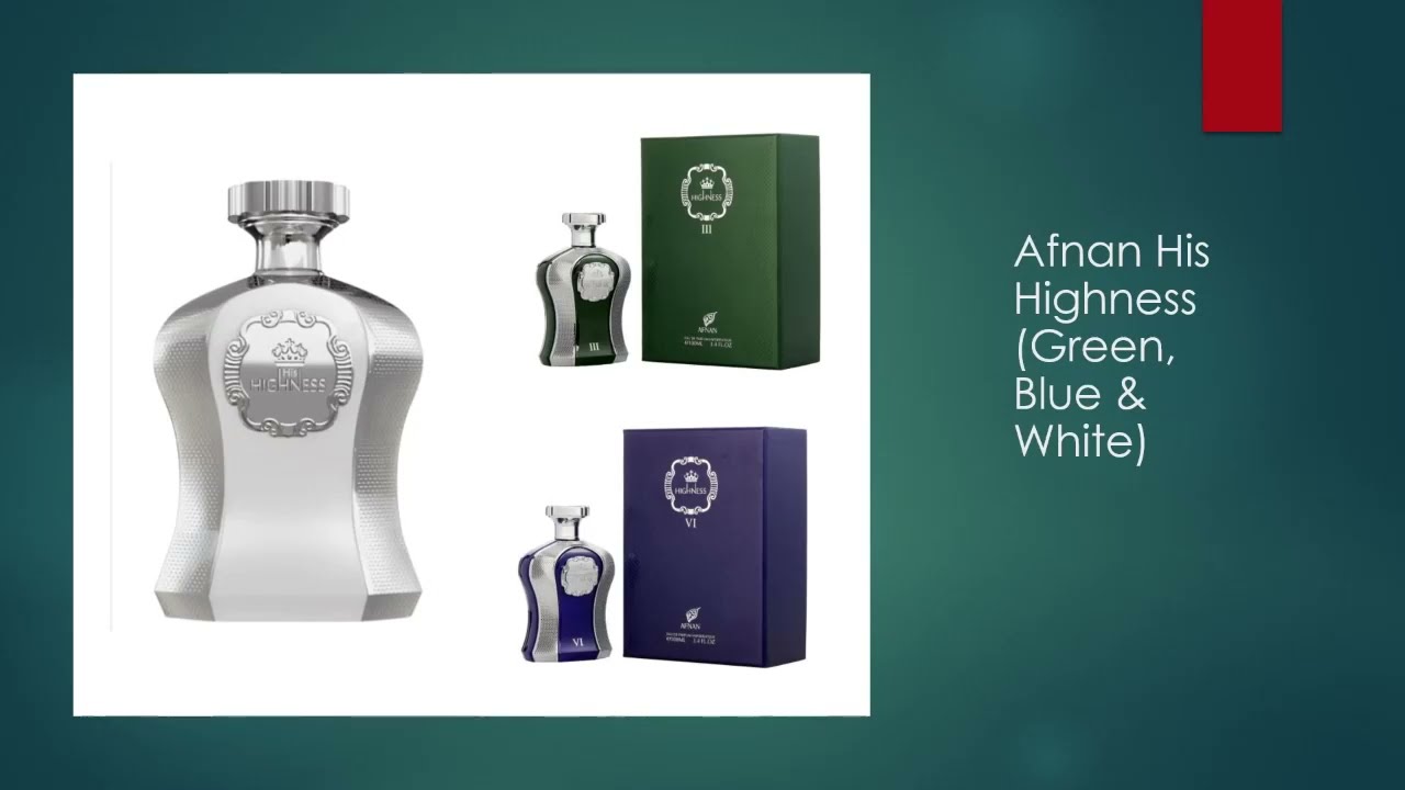 Afnan His Highness Blue, Green & Whiteالفرق بين افنان هاينس الازرق والاخضر والابيض- عطور اصحاب السمو