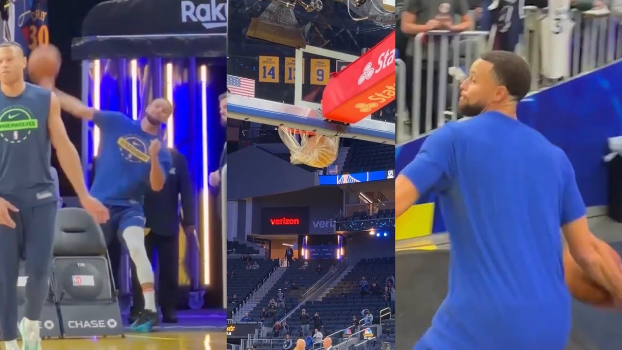 Steph Curry INSANE BEYOND FULL COURT SHOT pregame vs Timberwolves