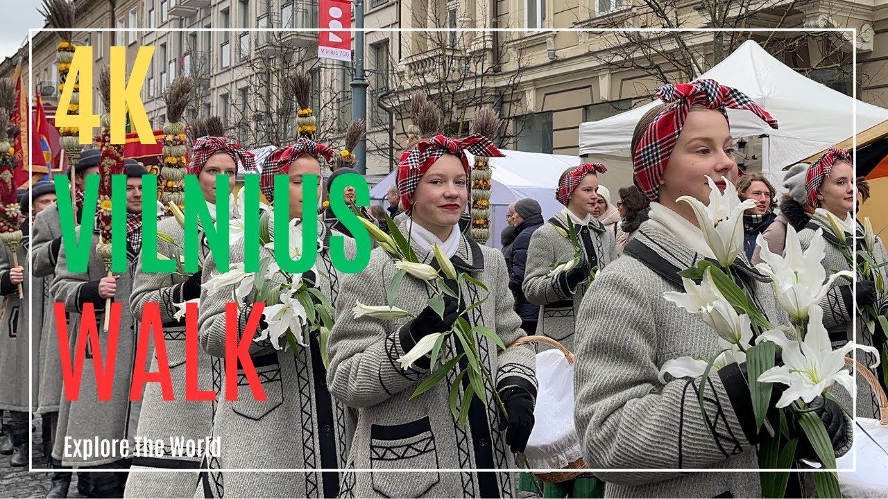 【4K】 Lithuania Vilnius Walk - 1 Hour Walking Tour during St. Casimir’s Fair | Kaziuko mugė 2023