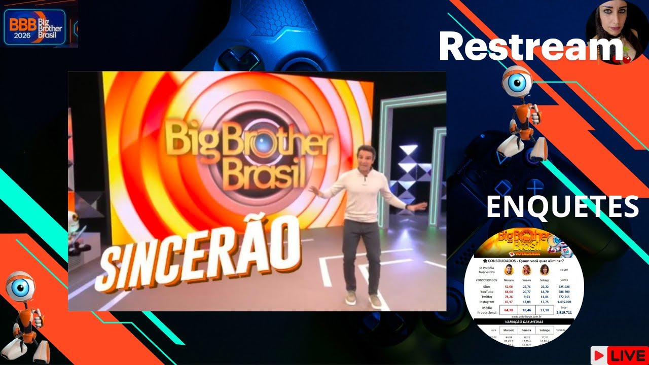 BBB26- SINCERÃO AO VIVO/ ENQUETES