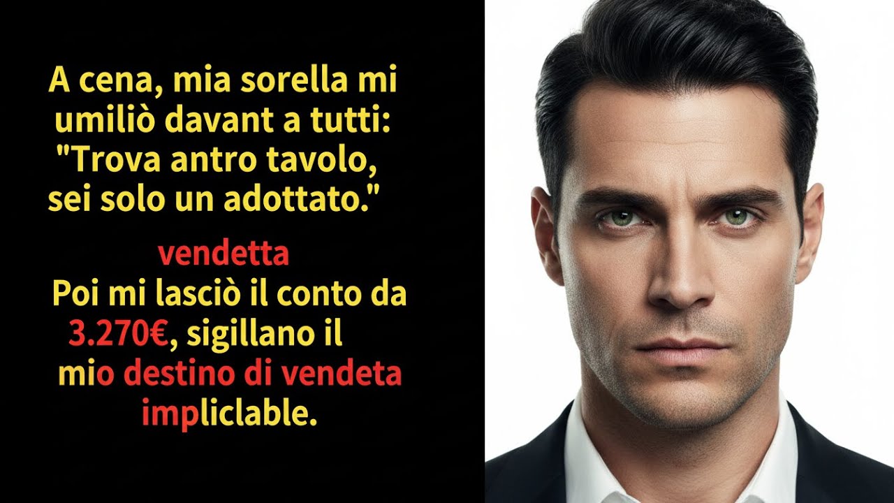 A CENA MIA SORELLA MI DISSE DI CERCARE UN ALTRO TAVOLO PERCHÉ ADOTTATA, POI MI LASCIÒ IL CONTO....