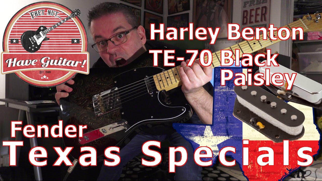 Harley Benton TE-70 Black Paisley Telecaster with Fender Texas Specials