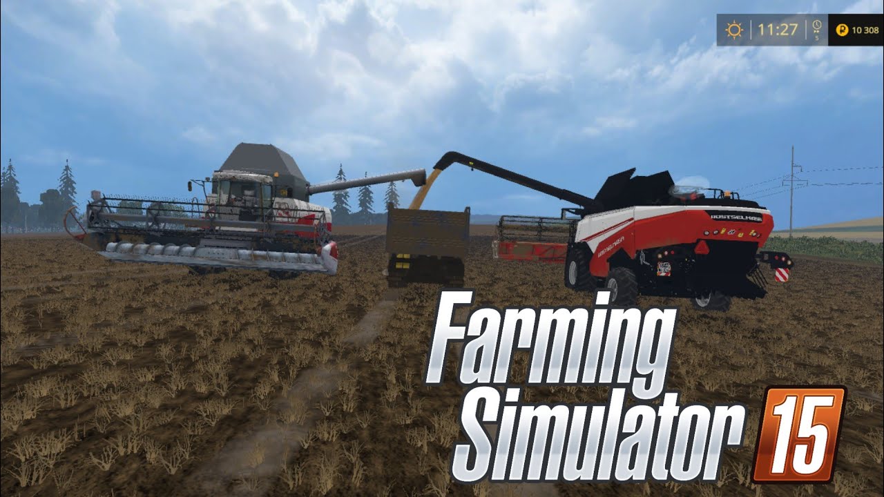 Farming simulator 15-один российский край-32-уборка пшеницы 