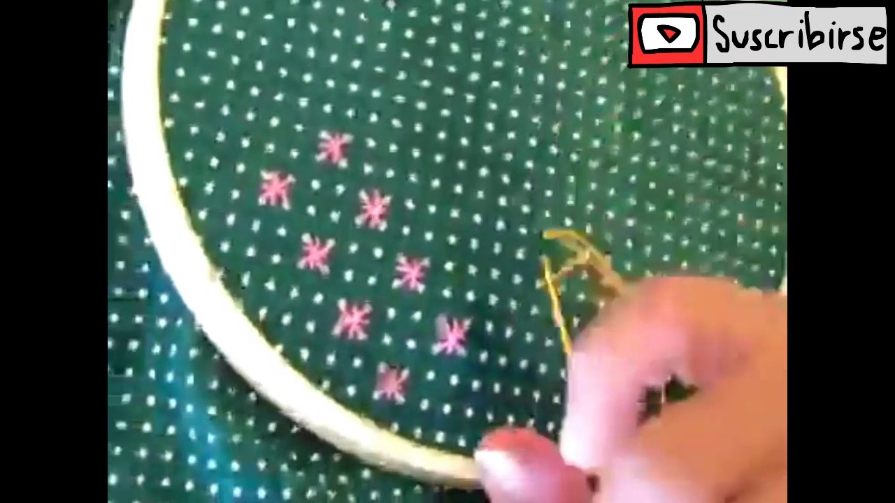 bordado espa&ntilde;ol asterisco doble en tela punto de alfiler (tela de puntitos)