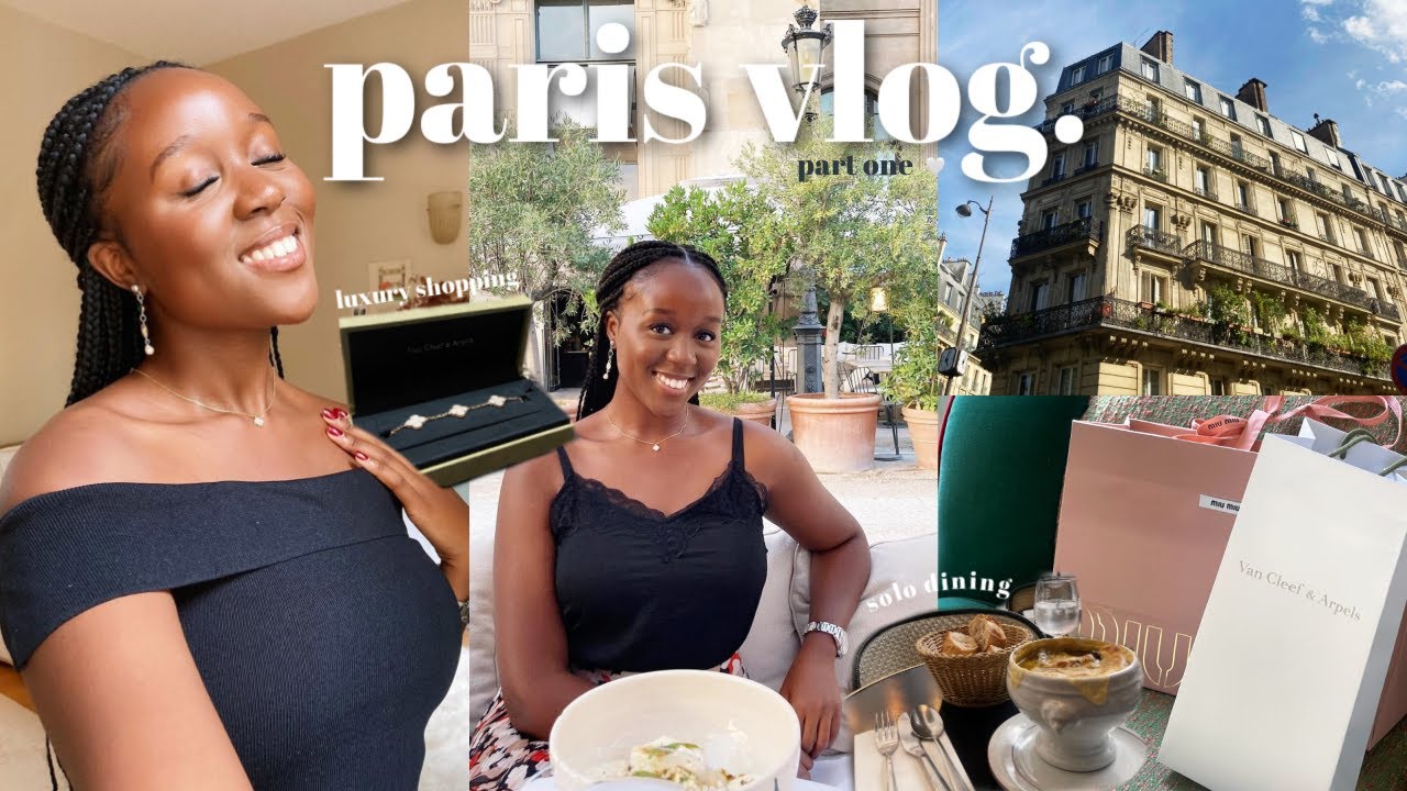 PARIS VLOG 🥐✨🤍 | luxury shopping, new van cleef, solo dining + more!