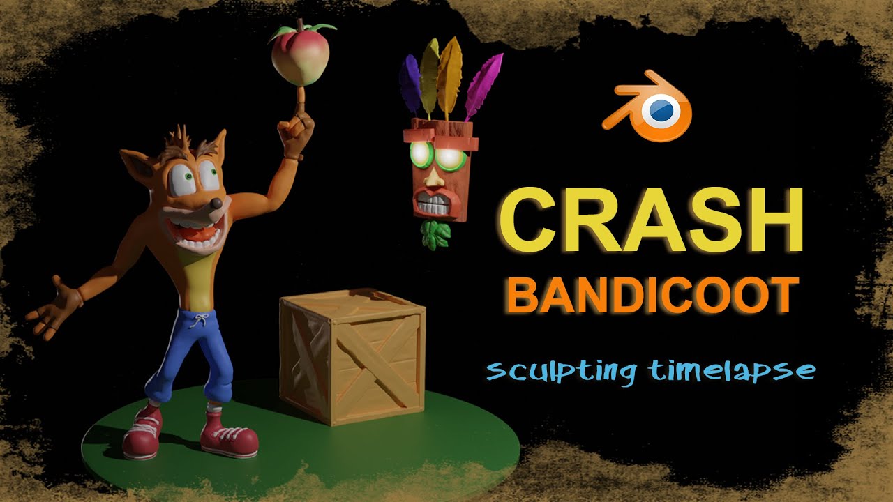 Crash Bandicoot sculpting in Blender | Timelapse