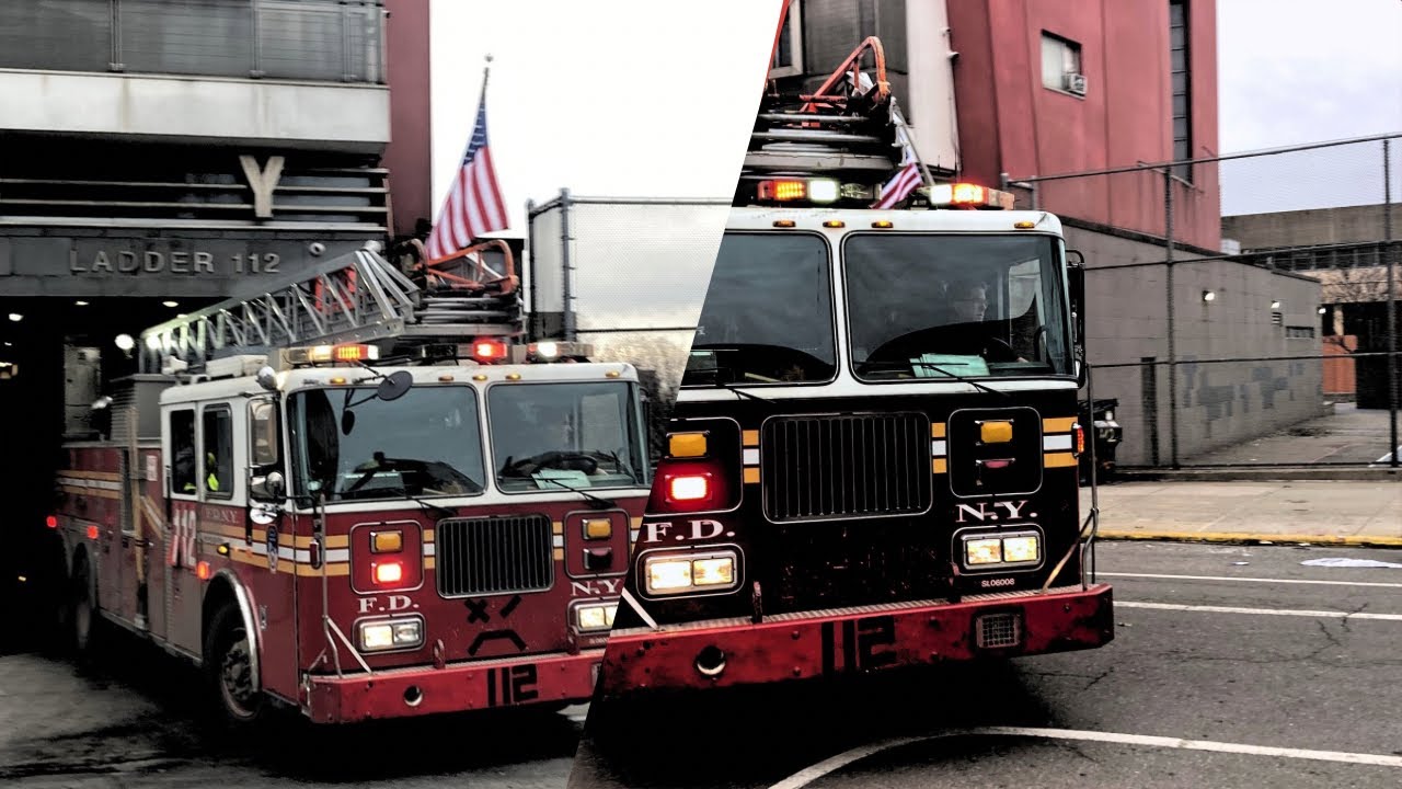FDNY Ladder 112 returning to quarters then responding 2nd due for smoke on the 1st floor 