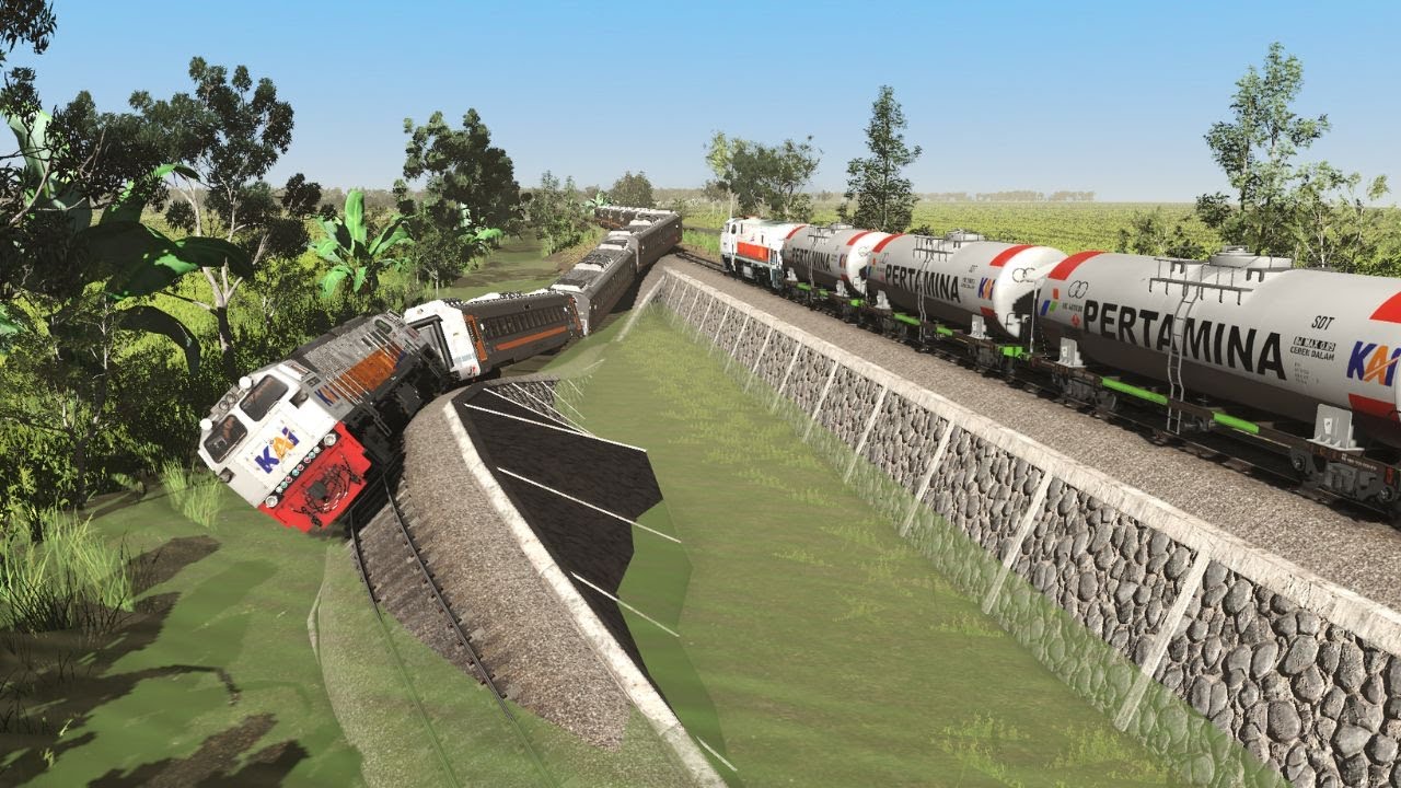 Train Drives onto Collapsed Track, Avoids Collision