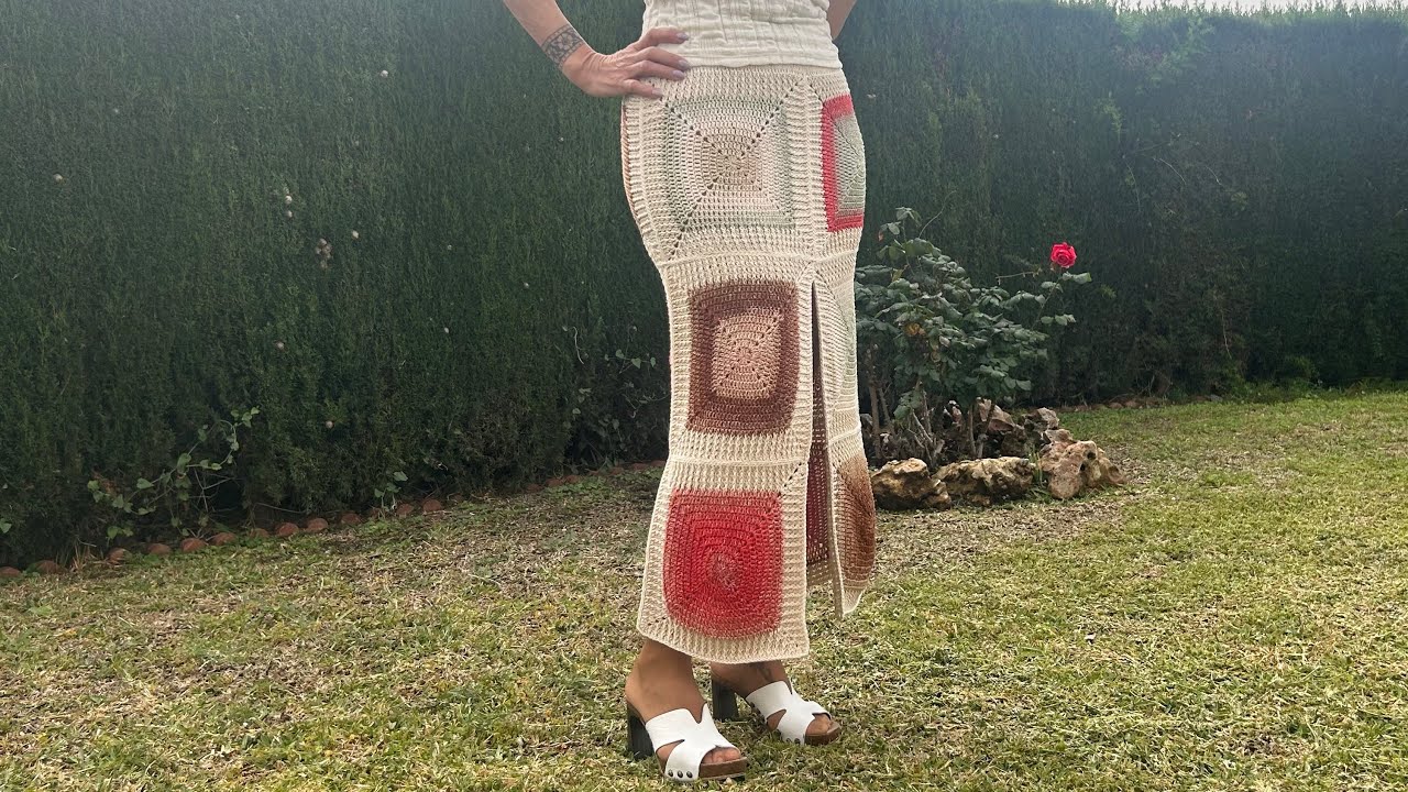 Falda larga a crochet 💕