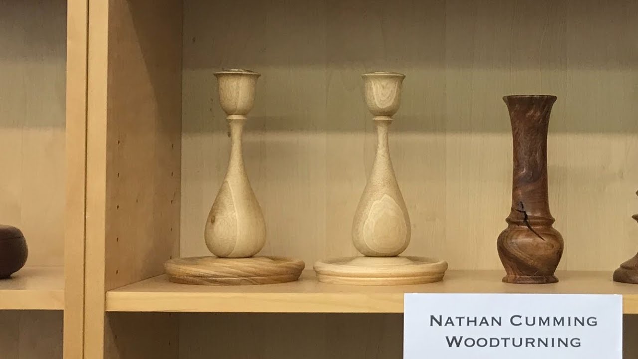 Woodturning a Matching Pair of Modern Idigbo Candlesticks