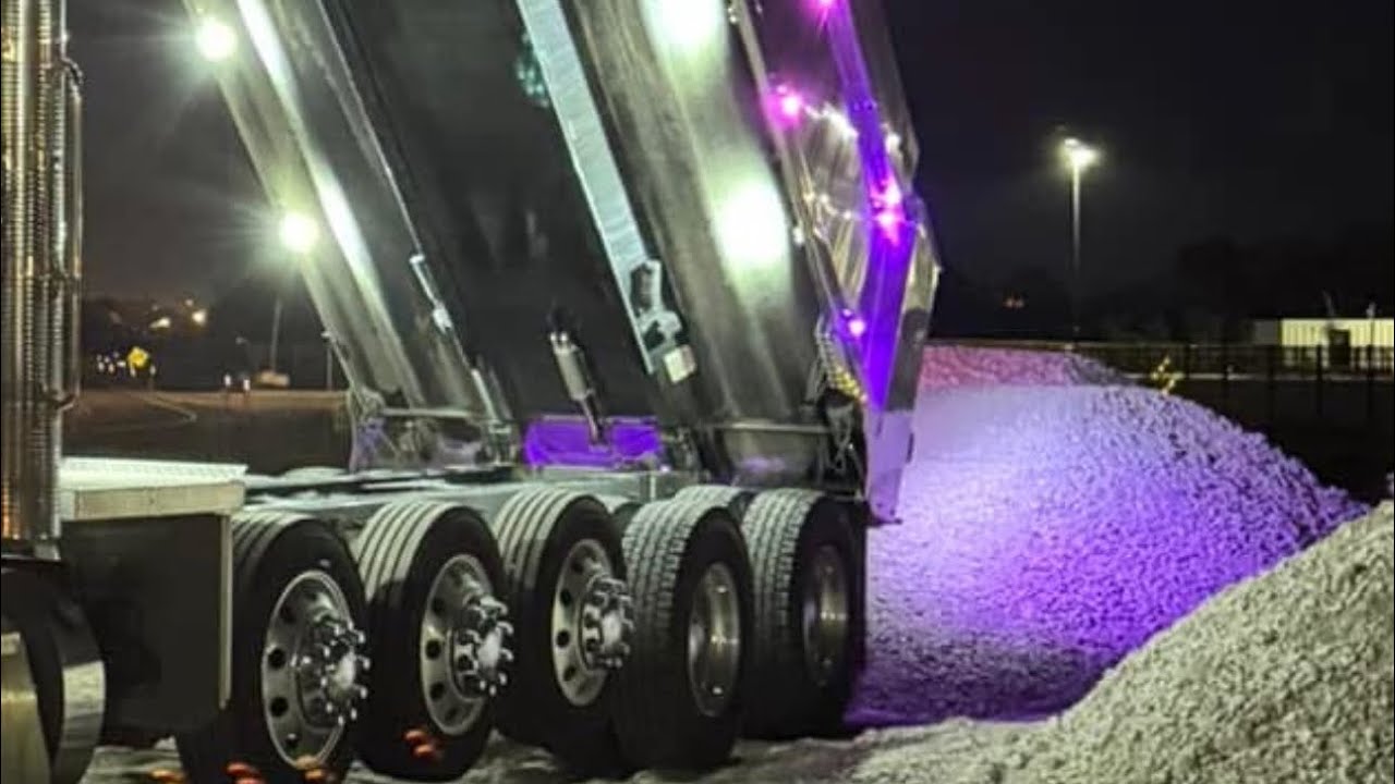 2025 Peterbilt 589 Dump Truck Day in the Life (New lights, CB chatter, driving, asmr)